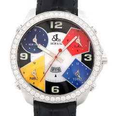 電池交換済 JACOB&Co. ジェイコブ Five Time Zone ファイブタイム