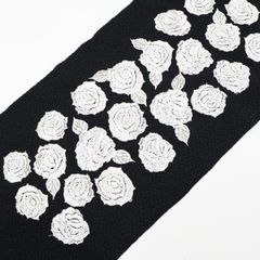 一輝堂 和装小物 半衿 刺繍 薔薇 26w08-12142