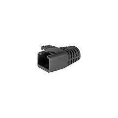 【新品】 uxcell RJ45ブーツカバーアンチダストプロテクター 8.5mm穴径 プラスチック ネットワークケーブル用CAT6 CAT7 ブラック 50個