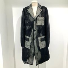 PO-J034 コムデギャルソンオムプリュス COMME des GARCONS HOMME PLUS 3枚重ねナイロンチュール ジャケットコート 黒×白 XLサイズ 2025年S/S