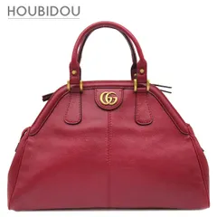グッチ GUCCI 2WAYバッグ リベル ミディアム トップハンドル トートバッグ レザー レッド ゴールド金具 ハンドバッグ ショルダー  516459【中古】