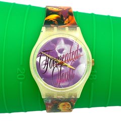 不動/訳有 スウォッチ swatch QZ 3針 GW118 Tormented Souls 腕時計 ヴィンテージ ドリーミング エディション ラウンド クォーツ レトロ トーメンテッドソウルズ パープル マルチカラー 【by1】