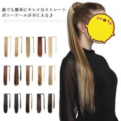 ウィッグ ポニーテール ストレート ロング ハロウィン エクステ マジックテープ つけ毛 襟足 ワンタッチ ポイントウィッグ 部分ウィッグ