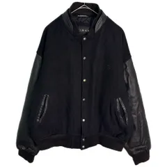 カナダ製 SUMAC アワードジャケット スタジアムジャケット 企業 ブラック(メンズ XL)中古 古着 Y9461