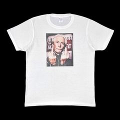 オリジナル Tシャツ チャーリーワッツ The Rolling Stones ローリングストーンズ ドラム ドラマー W FUCK YOU ダブル 中指 フィンガー ジェスチャー 挑発 白 ホワイト XS(SS) S M L XL(LL) メンズ レディース