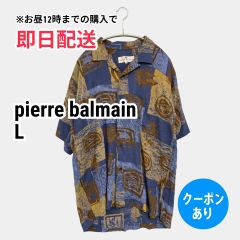 pierre balmain ピエールバルマン シャツ/ブラウス L ブルー その他総柄 ミドル丈 半袖 オープンカラー メンズ