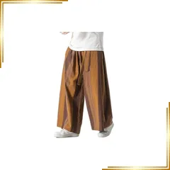 【新品】 [KASINFU] ワイドパンツ 袴パンツ メンズ ガチョウパンツ ゆったり 和柄 キュロットスカート 無地 麻サルエル ビッグシルエット 黒 ブラック 和風 和装 和服 ベルト付き 和式ズボン 衣装 大きいサイズ ルームウェア 男女兼用