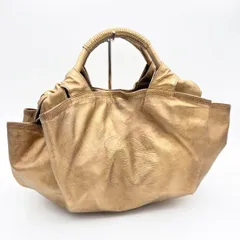 ロエベ ナッパアレイ ゴールド ハンドバッグ アナグラム レザー