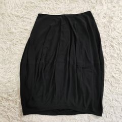 27941アライア スカート ラップスカート 変形 ドレープ 膝丈 ブラック
