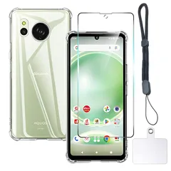 対応 AQUOS Sense8 ケース クリア ケース AQUOS Sense 8 カバー TPU 保護ケース カバー背面 + AQUOSSense8 ガラスフィルム AQUOS Sense8 フィルム フィルム AQUOS Sense 8 強化ガラス 強のサムネイル