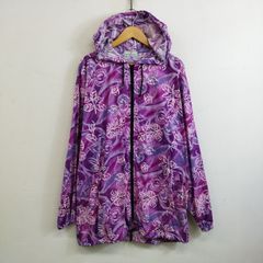 VALENTINO CHRISTY ヴァレンティノクリスティ ジップアップ ジャケット シャツ 花柄 総柄 軽量 オーバーシルエット 古着 VINTAGE パープル系 I41