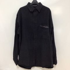 A10-82 ダマニダダ アメリカ古着 胸ロゴ刺繍 長袖 シャツ ブラック DAMANI DADA メンズ
