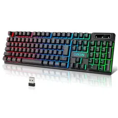 【即納】【数量限定】充電 日本語配列 ワイヤレスゲーミングキーボード 19キー防衝突 RGB 7色バックライト CHONCHOW
