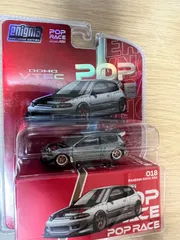POP RACE x Enigma 1/64 PANDEM CIVIC EG6 RAW METAL 1/64 パンデムシビック EG6 RAWフィニッシュ オープンボンネット CHASE CAR