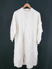◇ Θ リベットアンドサージュ rivet & surge コットンロングシャツワンピース アイボリー系 Fサイズ レディース E  【1608250016711】