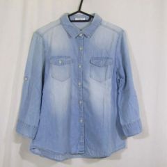 1030171　COLZA　コルザ　七分袖シャツ　２WAY　レディース　M　ライトブルー