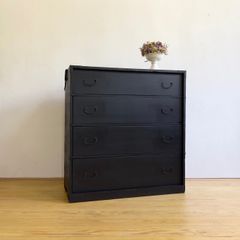 和箪笥 黒 チェスト 木製 2A161 和家具 ビンテージ アンティーク