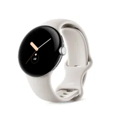 Google グーグル Pixel Watch 心拍計機能 Polished Silver ステンレス ケース / Chalk アクティブ バンド(Wifi)GA03182 [Polished Silver ステンレス ケース/Chalk アクティブ バンド]