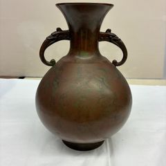 銅製花器 古典耳付き立花瓶 池坊好み 池坊花器 - メルカリ