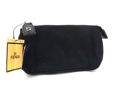 FENDI フェンディ ヴィンテージ キャンバス マルチポーチ マルチケース 化粧ポーチ 小物入れ レディース ブラック系 ファッション小物 普段使い 중고 DQ0093