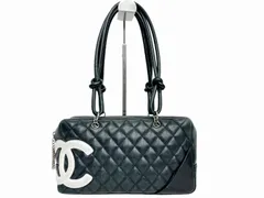 シャネル カンボンライン ボーリングバッグ ミニボストン CHANEL ココマーク 黒 白 トートバッグ 8番台 HS260902