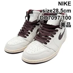 美品 ナイキ NIKE A Ma Maniere ハイカットスニーカー 靴 エアジョーダン 1 DO7097-100 スネーク バーガンディー 白 レザー メンズ 6W126