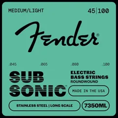 Fender Stainless 7350's Bass Strings, Stainless Steel Roundwound, Long Scale, 7350ML .045-.100 ベース弦 フェンダー