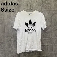 【k-968】adidas Originals アディダスオリジナルス Tシャツ S 白 ホワイト 黒 ブラック LONDON ロンドン トレフォイル ビッグロゴ 半袖 ストリート Y2K