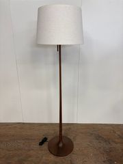 廃盤！美品！無印良品 LED麻シェードフロアライト 照明 オーク材
