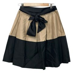 TO BE CHIC(トゥービーシック) スカート サイズ40 M レディース美品  - ベージュ×黒 ひざ丈/リボン