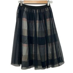 ブルーレーベルクレストブリッジ ロングスカート サイズ36 S レディース美品  - ダークネイビー×ライトピンク×マルチ