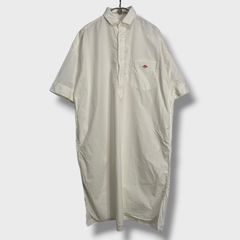 ☆DANTON☆ダントン☆半袖プルオーバー シャツワンピース☆ロングワンピース☆シャツワンピ☆ホワイト☆サイズ36☆レディースXL相当☆J26M