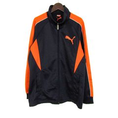 プーマ ジャージ ジャケット アウター スポーツウエア メンズ Lサイズ ネイビー PUMA 【中古】