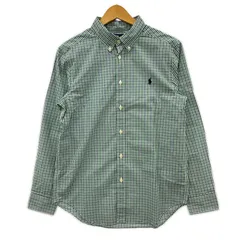 美品 RALPH LAUREN ラルフローレン タグ付き ギンガムチェック長袖シャツ sizeL(14-16)/ホワイト×グリーン×ネイビー