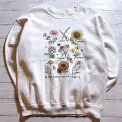 人気デザイン 00s Vintage SWEATSHIRT エアロポステール ホワイト 白 フローラル 花柄 総柄 カラフル クルーネック スウェット トレーナー Y2K アメカジ ストリート 古着 #R3147