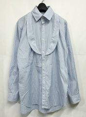 AD2004 COMME des GARCONS HOMME PLUS｜コムデギャルソンオムプリュス ストライプ フリルシャツ 水色 SHIRTJUNYAPLAYCDG ビンテージアーカイブ