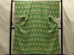 平和屋着物■上質な小紋　更紗花文　正絹　逸品　AABL4378sx