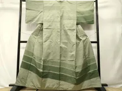 平和屋着物■訪問着　紬地　横段文　正絹　逸品　CABL3716ev