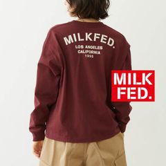 ミルクフェド tシャツ ティシャツ MILKFED STENCIL ARCH LOGO L/S TEE レディース Tシャツ ティーシャツ 長袖 ロンt milkfed 可愛い オシャレ エンジ バーガンディ ロンT 秋 春 103263011013