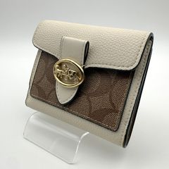 訳あり 】COACH コーチ シグネチャー フラップ 二つ折り財布 レザー