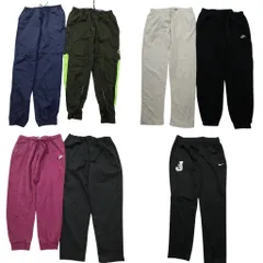 古着卸 まとめ売り ナイキ パンツ 7枚セット ( メンズ L ) スウェット ジョガーパンツ 裾ファスナー ナイロン 中古 古着 NG6321