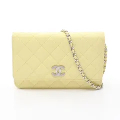 シャネル CHANEL ショルダーバッグ クルーズ マトラッセ AP4326 ライトイエロー キャビアスキン(グレインドカーフ) クルーズ マトラッセ チェーンウォレット レディース