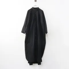 2024年 キタン quitan シルクコットンシャツワンピース 0 ブラック∥フレア ロング 長袖【2400015129075】