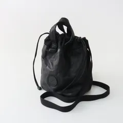 美品 パドカレ pas de calais レザー ドローストリング ショルダーバッグ ｜ブラック 斜め掛け クロスボディ【2400015145907】