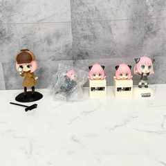 Spy Family Anya Figure Bundle: SPY×FAMILY Trio-Try-iT Figure, Q posket ~Shirabemono~ Hanging Figure, CHUBBY COLLECTION Figures (4 types, 5 pieces total)