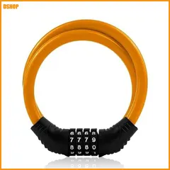 送料無料★自転車ロック ダイヤル式 4桁 ワイヤー長60cm 径10mm 防水 錆びにくい 盗難防止 キーレス 暗証変更 送料無料
