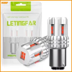 【激安】送料無料★s25 led ダブル 爆光 レッド バックランプ キャンセラー内蔵 180度 段違いピン BAY15D 11