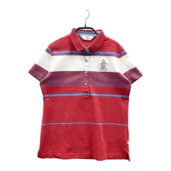 サイズ：M MUNSING WEAR マンシングウェア SL1663 半袖ポロシャツ ボーダー柄 レッド系 [240101766621] ゴルフウェア レディース ストスト