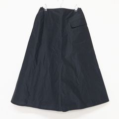 DRAWER ドゥロワー スカート ロング フレア シルク コットン ブラック 日本製 レディース 38 b02842