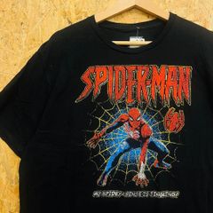 MARVEL 공식 스파이더 맨 빈티지 스타일 프린트 T 셔츠 XL 블랙